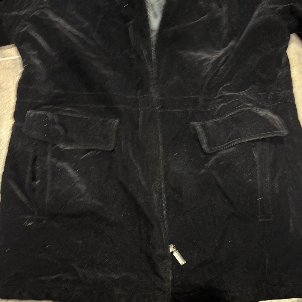 Vtg PORTRAIT Black Velvet Women’s Coat Hooded Sz‎ L Holiday 90s Classic Boho - Picture 14 of 15